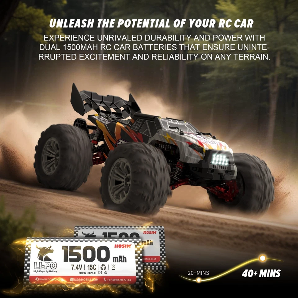 Hosim 1:14 RC Car RC Monster Truck Remote Cotrol Car RTR 4WD OFF-Road X03 - Image 3 of 4