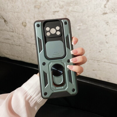 For Xiaomi Redmi Note 12 11 10 K40 Lens Protect Armor Ring Stand Hard Case Cover