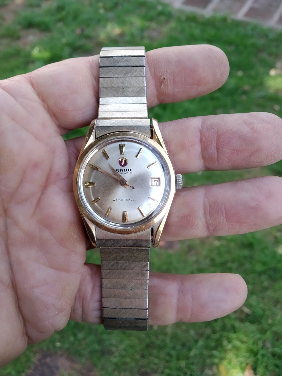 RADO WORLD TRAVEL 30 JEWELS AUTOMATIC GOLD PLATED ALL ORIGINAL