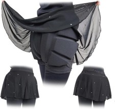 Padded Skating Shorts Protective Crash Pants Built-in Mash Skirt Small