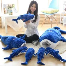 50-150cm New Blue Shark Plush Toys Cloth Cushion Children Kids Birthday Gift