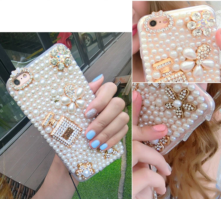 Perlas Perfume, Brillantes Flores Teléfono Funda para Varios iPhone Foto 2 de 4