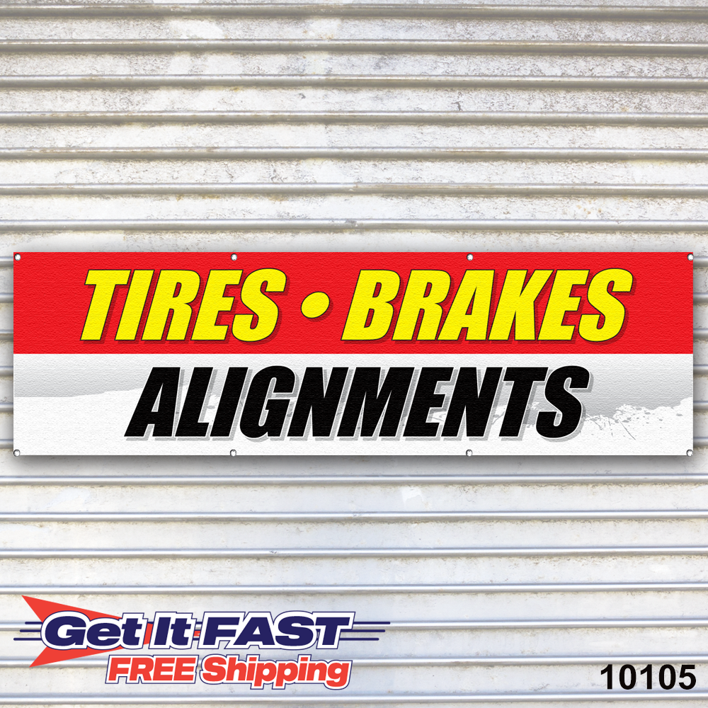 Auto Repair Service Tire Dealer Brakes Alignment Garage Banner Sign  