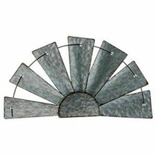 Farmhouse Country Primitive Rustic Wall Decor Galvanized Half Windmill