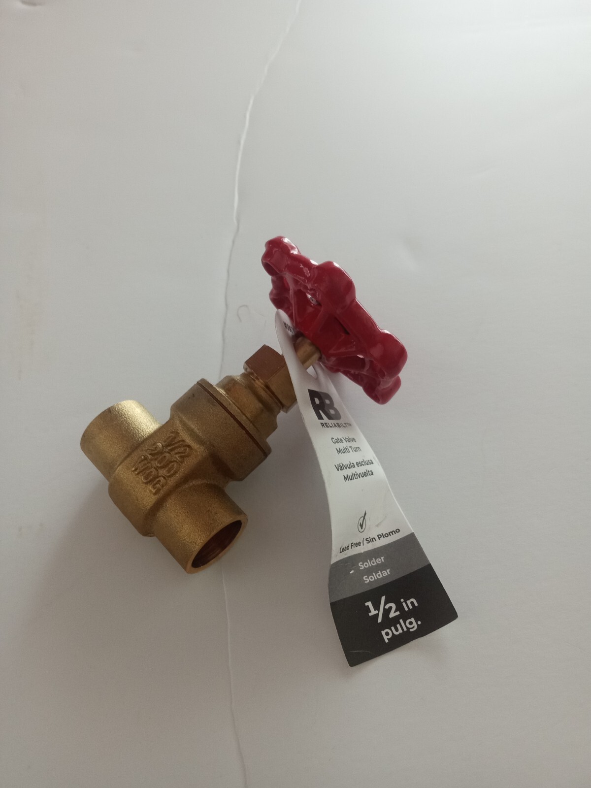 Reliabuilt 1/2" Brass Gate Valve Sweat Solder