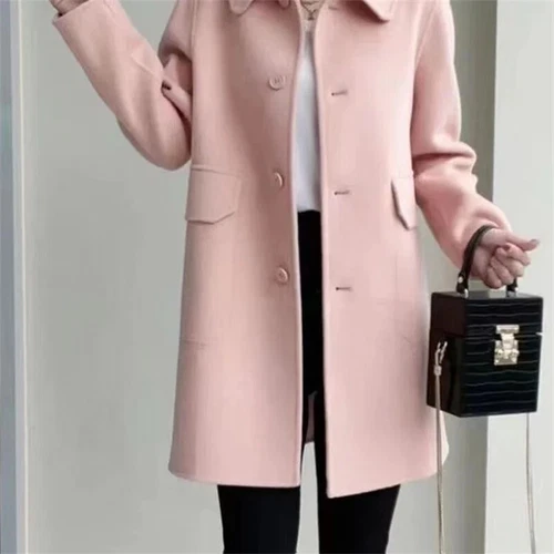 Wollmantel Damen 2024 Herbst Winter Neu Outwear Mantel Wolljacke - Bild 7 von 23