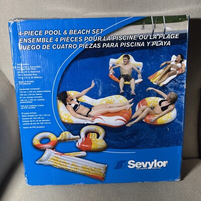 New Sevylor Inflatable Float 4 Piece Set Pool & Beach NWT Old Stock