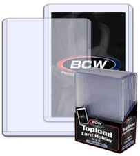 10 BCW Toploader 3x4 For Memorabilia Trading Card Thick 138pt Rigid PVC Holders