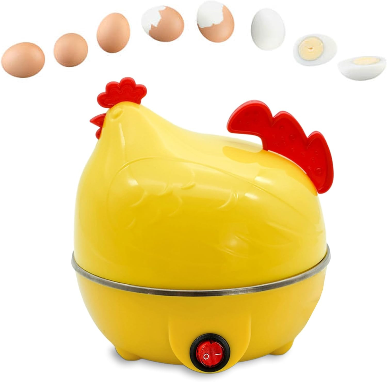 Cuociuova Elettrico a Forma di Pollo - Cuoci 7 Uova Perfette e Sode