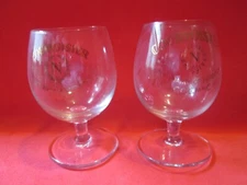 2 Courvoisier Cognac Brandy Of NAPOLEON Pedestal Snifter 3 Oz Sampler BAR Glass