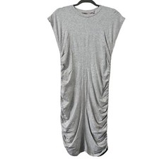 Athleta Women’s Minimalist Summer Ruched Apres Dress Light Heather Gray Size M
