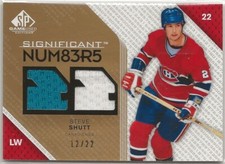 2007-08 SP Game Used SIGnificant Numbers #SNSS Steve Shutt 12/22 Montreal