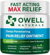 OWELL NATURALS Arthritis Pain Relief Ointment Maximum Strength, Fast Acting