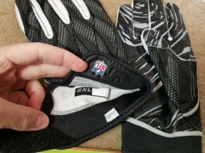 NIKE SUPERBAD 4.5 ADULT 4XL PADDED FOOTBALL GLOVES, NFL, BLACK