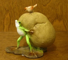 Top Collection Enchanted Story Fairy Garden #4008 FROG ROLLING STONE Box Stain