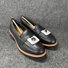 CLARKS Westlynn Bella Black Leather Loafers Women's Size 8.5 W Black