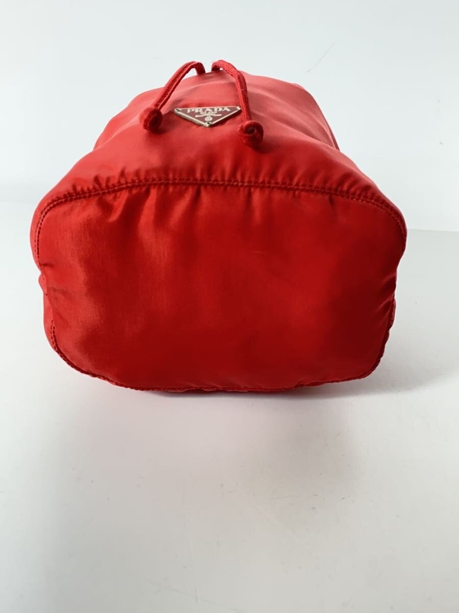 PRADA Triangular Logo Drawstring Pouch Nylon RED … - image 4