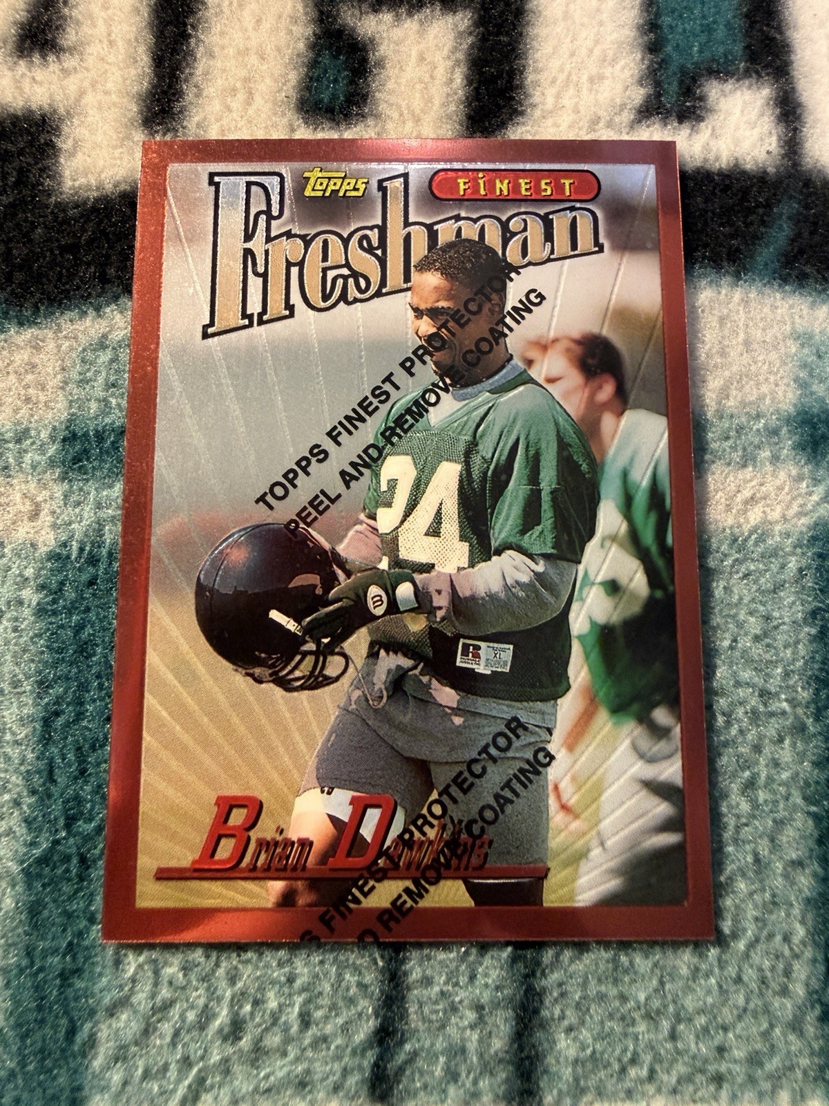 HOF BRIAN DAWKINS RC 1996 TOPPS FINEST ROOKIE CARD #344 EAGLES BRONCOS CLEMSON
