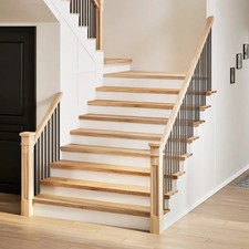 WALPLUS Stair Treads 4 pcs Untreated Oak Wood 110x25x2 cm Step Covers