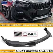 For 2020-2023 BMW F44 228i 220i M235i Carbon Look Front Spoiler Lip Splitter Kit