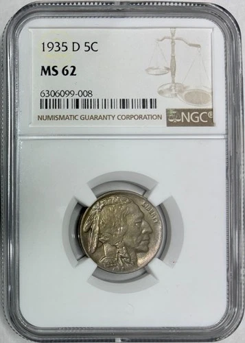1935-D Buffalo Nickel, NGC MS-62