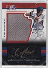 2017 USA Baseball Stars & Stripes Black Gold Jersey 12/85 Carter Young Auto 0i76