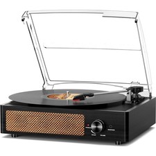 Record Player for Vinyl with 2 Build-in Speakers LP Vinyl Players Belt-Driven...