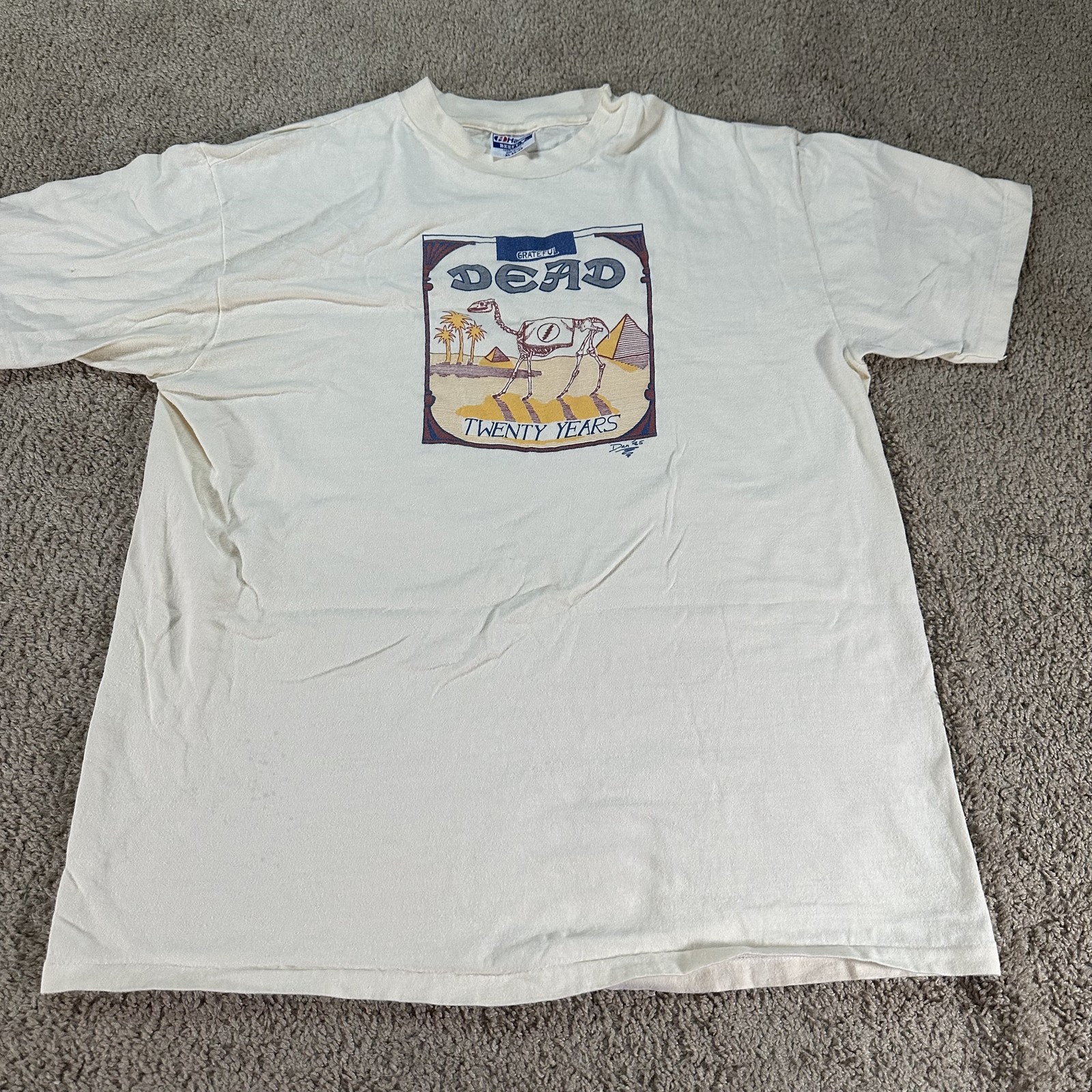 Vtg Grateful Dead Twenty Years Shirt Men XL White Hanes Dan 85 USA Single Stitch