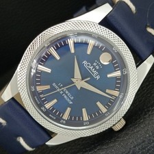 ROAMER SWISS MECHANICAL WRIST BLUE COLOR DIAL WATCH REFURBISHED a444899-1