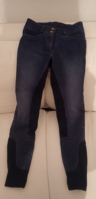 Reithose Marke Horze, Vollbesatz, Blau, Jeans Optik, Größe 36, Prima Zustand