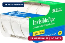 BAZIC Invisible Tape Matte Finish Stationery Tapes Roll w/Dispenser 3/4" X 500",