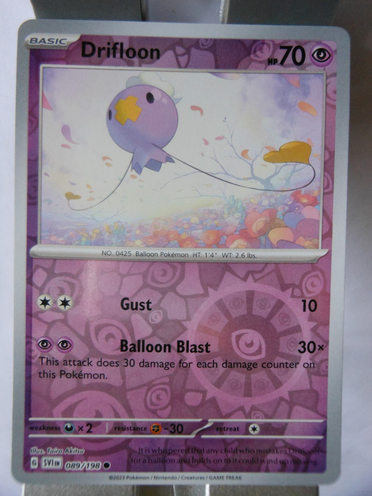 128PK089r - Drifloon- 89/215 - Scarlet & Violet (SVI) - Common Reverse