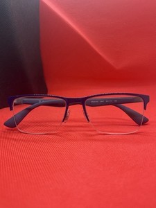 Ray-Ban RB6335 Half Rim Rectangle Blue Metal/Plastic Eyeglasses 54-17 145