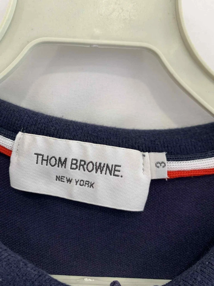 Camisa Polo Thom Browne New York Azul Marino 4 Bares Manga a Rayas Talla 3 Mezcla de Algodón #96 Foto 3 de 4