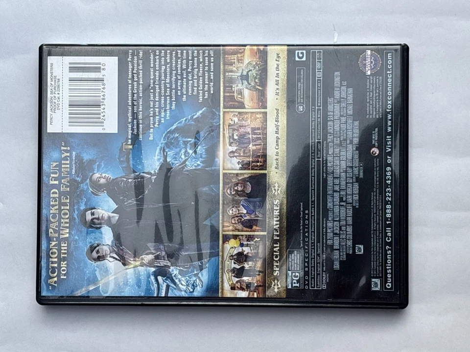 Percy Jackson: Sea of Monsters (DVD, 2013) Logan Lerman Fantasy Adventure PG - Image 2 of 3