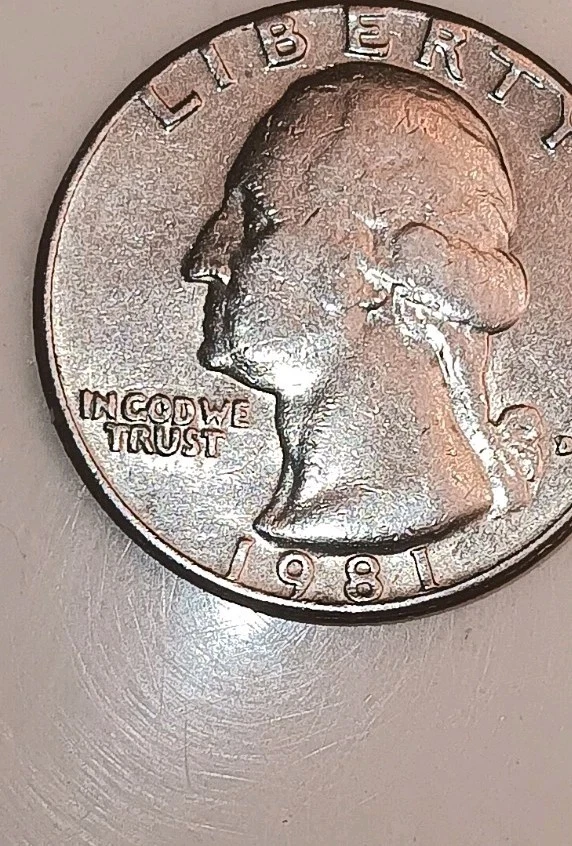 Washington Quarter Dollar Coin 1981 Rim Error And Mis Strike - Image 4 of 4