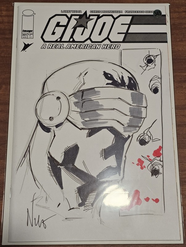 Comic Snake eyes Sketch Cover original art by Comic Book Artist Eddie Nunez.