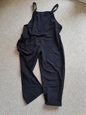 Zanzea Damen Latzhose aus Baumwolle, schwarz, 5XL