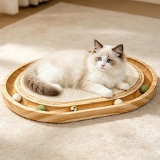 Cat Scratcher Toy with Ball Track, Kitten Interactive Toy, Natural Sisal Cat ...