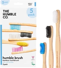 The Humble Co. Bamboo Toothbrushes (5Pk) – Toothbrushes for Superior Oral Care, 