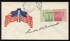 PRESIDENT FRANKLIN D ROOSEVELT SIGN PATRIOTIC 1942 NATIONAL DEFENSE COVER HV372