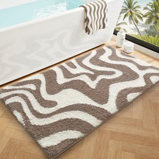 Large Non Slip Zebra Print Bathroom Rug Beige 24x43 Large Non Slip Zebra Print Bathroom Rug Beige 24x43