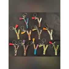 Decorative 'Y' Resin Keychains - Mixed Colors