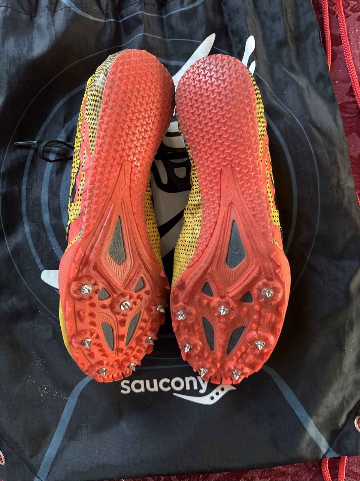 Saucony Spitfire Track & Field Shoes-Women’s 8.5 Gold/Black w/Bag, Spikes & Tool thumbnail 4
