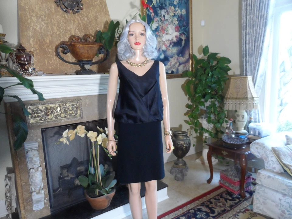 New Moschino CheapandChic Black Silk Blend Sheath Dress Size US 6 - Image 3 of 4