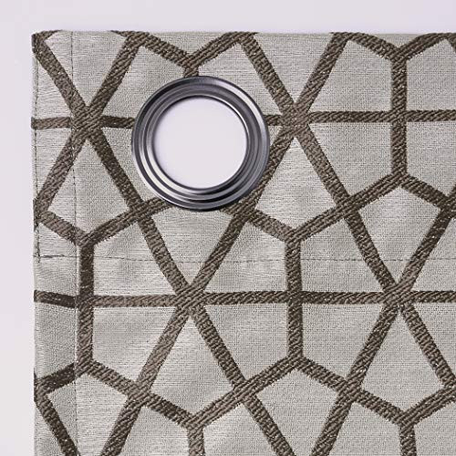 Verve Twill Mosaic Thermal Extreme Total Blackout Grommet Curtain Panel, 52" ... - Picture 6 of 8