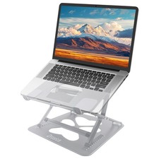 Adjustable Silver Laptop Stand For Desk Holds Up To 55 Lb Fits 1020 Inch