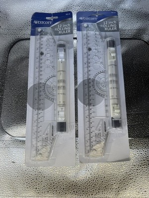 Multi-Purpose Drawing Parallel Rolling Ruler, 12 Inch Drawing Design Ruler