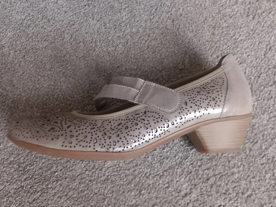 Remonte By Rieker Ladies Stone Leather Shoes Size 39 (6) BNWOB - Image 3 of 4