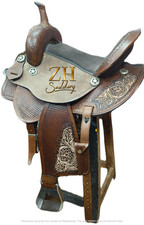 Handmade Barrel Racing Western Leather Horse Saddle Tooled Trail Tack Equestrian